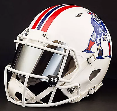 NEW ENGLAND PATRIOTS NFL Authentic GAMEDAY Football Helmet W/ MIRROR Eye Shield • $369.99