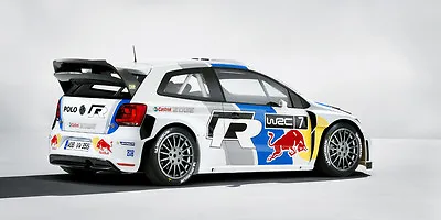 2013 VOLKSWAGEN POLO R WRC RALLY RACE CAR POSTER PRINT STYLE B 18x36 9MIL PAPER • $34.95