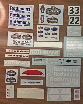 Water Slide Silk Screened  Decals 1/18 Scale 1980's Lemans Porsche 956 Sponsor • $10