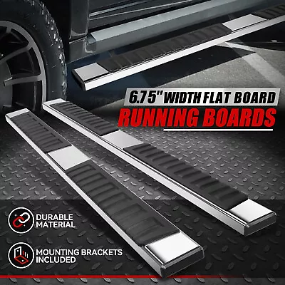 For 15-24 Ford F150-F450 Super Crew Cab 6.75  Flat Side Step Bar Running Boards • $120.88