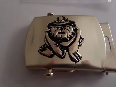 U.s Military Marine Corps Bull Dog Solid Brass Belt Buckle Made In The U.s.a • $17.95
