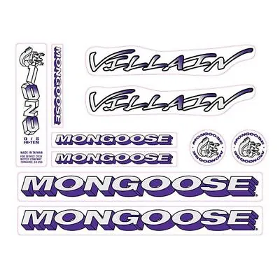 Mongoose - 1996 Villain For Chrome Frame Decal Set - Old School Bmx • $88