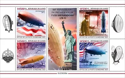 USS Shenandoah (ZR-1) Airship Aviation MNH Stamps 2023 Guinea M/S • $17.30