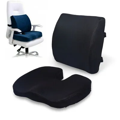 2 Pack Lumbar Back Support Cushion Car Seat Wheelchair Chair Pillow Memory Foam • £10.99