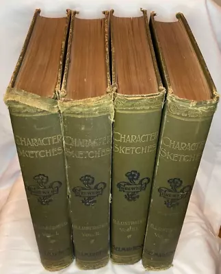 ANTIQUE 1892 Character Sketches Of Romance Fiction And The Drama Set Of 4 • $250