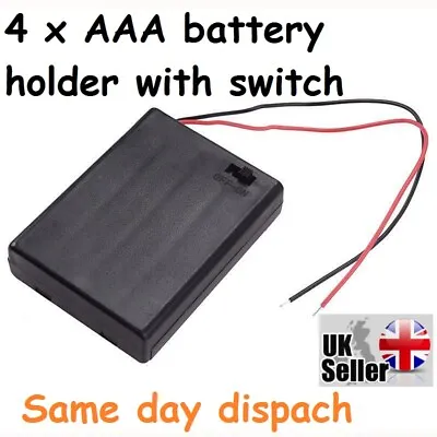 £3.79 • Buy Battery Holder Closed 4 X AAA WIRE LEAD 4xAAA With Switch On-off 6V UK