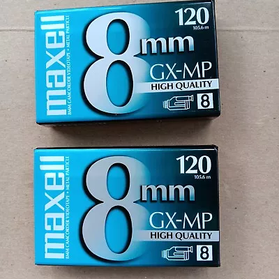 Maxell 8mm Gx-mp High Quality 120 Camcorder Video Cassette Two Sealed Tapes • $19.95