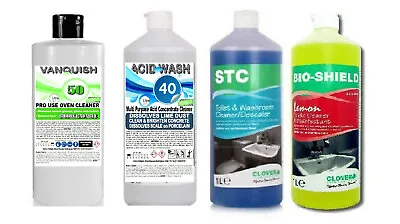 4 X Cleaning Cleaner Vanquish 50 Oven / Acid Wash 40 / STC Toilet / Bio-Shield • £24.99