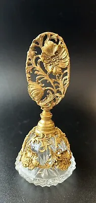 Vtg Matson Ormolu Dogwood Perfume Bottle Dauber Gold Ornate Filigree 6 1/4” • $49.88