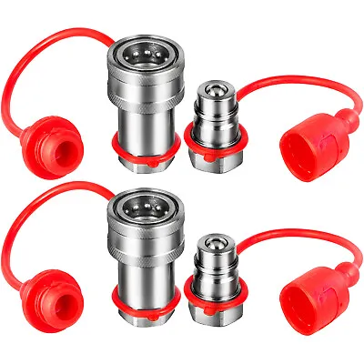 1/2  Ag Hydraulic Quick Connect Couplers Couplings Ball Pioneer Style 2 Sets • $31.99