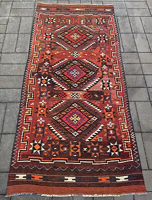 Afghan Handmade Vintage Kilim / 290 X 140 Cm Persian Flat Woven Wool Floor Rug • $412.50