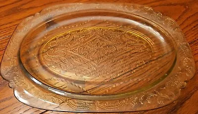 Vtg Amber Depression Glass Federal Madrid Grilling 11-1/4 X 8  Dinner Plate 1932 • $16.99