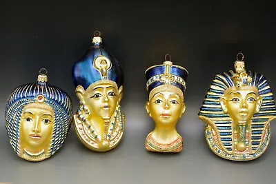 Polonaise Komozja Egyptian Lot Of 4 Ornaments Tutankhamun Nefertiti Wood Box • $181.35