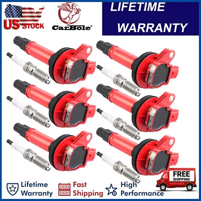 6Pack UF553 Ignition Coils & Iridium Spark Plug For Ford Lincoln Mazda 3.5L 3.7L • $95.95