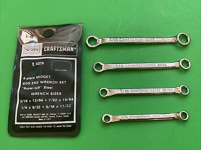 Vintage Sears Craftsman USA 4 Pc. Midget Box End Wrench Set W/ Pouch 9_4379 4379 • $31.99