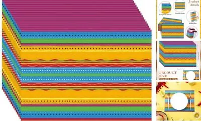 100 Pack Fiesta Paper Placemats Colorful Striped Disposable Placement Mats For  • $24.53