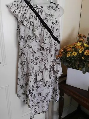 $8.95 • Buy Uk Size 20 Summer Dress By Asos  With Frills & Uneven Hemline