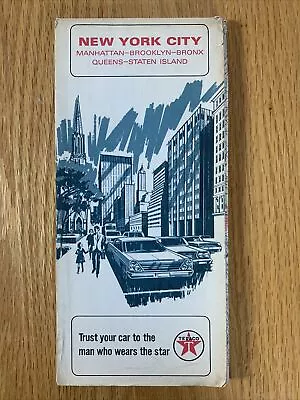 Texaco Map New York City Manhatten Brooklyn Queens Staten Island 1967 Gas Oil • $9.99