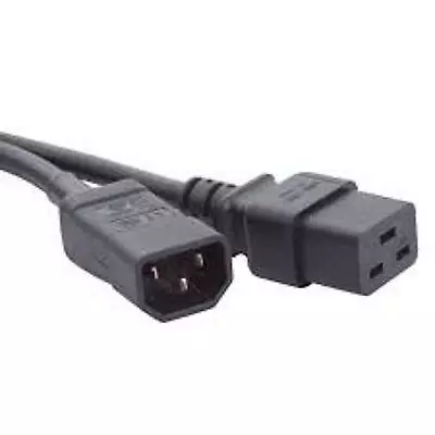 Power Extension Cable IEC C14 Male Plug To IEC C19 Female Socket 1m 1 Metres • £5.62