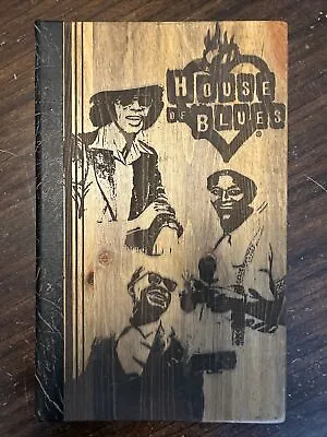 House Of Blues Etched Blue Pine Wooden Menu From Dallas • $56.95