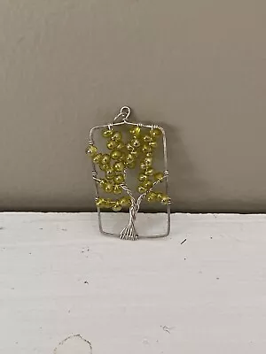 Sterling Silver 925 Pendant Green TREE BEADED Pendant • $9.99