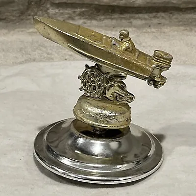 Vintage Speedboat Racing Trophy Top Topper Metal Gold Flaked Cool!  • $14.99