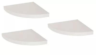 £11.99 • Buy 3x Floating Corner Shelf Boards Wall Shelves Cream Colour 23.5 X 23.5cm X 1.8cm