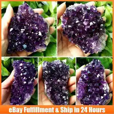 Natural Amethyst Quartz Crystal Cluster Mineral Stone Geode Druzy Specimen Reiki • $8.29