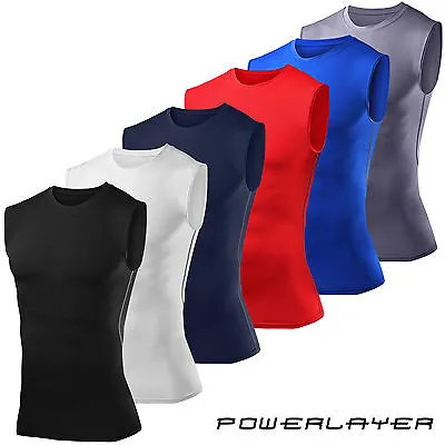 £16.99 • Buy Mens Compression BaseLayer PowerLayer Vest Sleeveless Thermal Running Winter Top