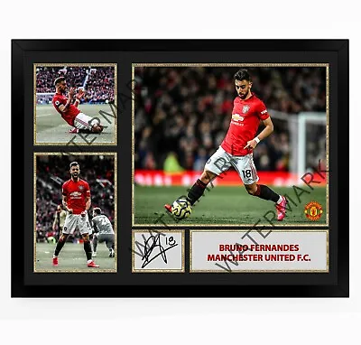 BRUNO FERNANDES Signed Autographed Framed Photo Print Poster Manchester Utd Gift • £19.99