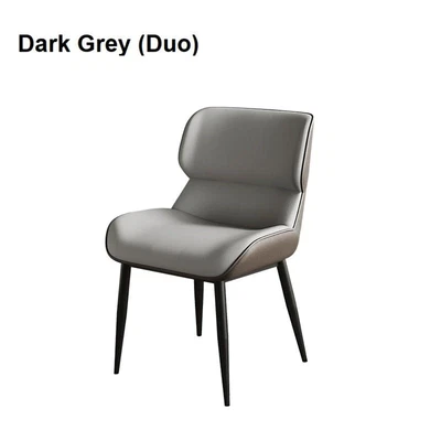 $229 • Buy Italian Minimal List Dining Chairs PU Retro Chair Cafe Kitchen Modern Metal Legs