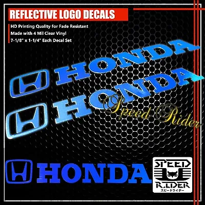 $12.95 • Buy 7  Left+right Fairing/fuel Tank Sticker Reflective Vinyl Decal For Honda Blue