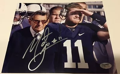 MATT MCGLOIN SIGNED PENN STATE 8x10 STANDING W/ JOE PATERNO  W/COA FROM SIGNING • $45