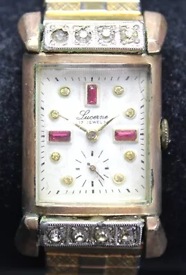 Lucerne 17j Watch W/ Gemstone Dial - Vintage - Parts/Repair • $35.99