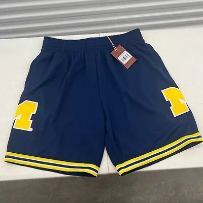 Mitchell & Ness NCAA Michigan Wolverines Mens Size XL Blue Basketball Shorts NWT • $49.99