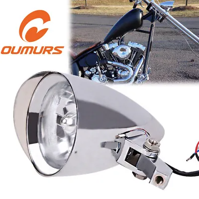 Motorcycle Visor Bullet Headlight Lamp For Harley Bobber Chopper Dyna FLS Custom • $60.11