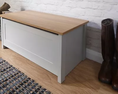 Grey/Oak Lancaster Ottoman Storage Bench- LOCAL DELIVERY ONLY • £84.99