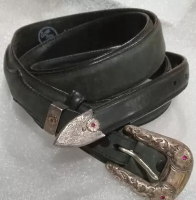 Rare Vintage Mcs John Mccabe - Sterling Silver 10k Gold Western Belt With Rubies • $435