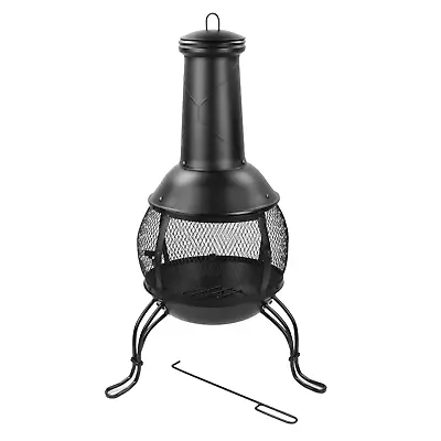 Classical Chiminea Garden Patio Heater With Chimney Outdoor Log Wood Burner • £39.95