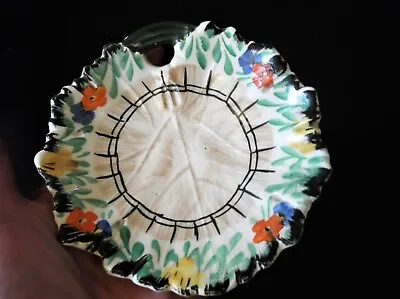 Vintage Art Deco Ivory Ware Hancock's 8019 Handpainted Small Dish With Tab • £10