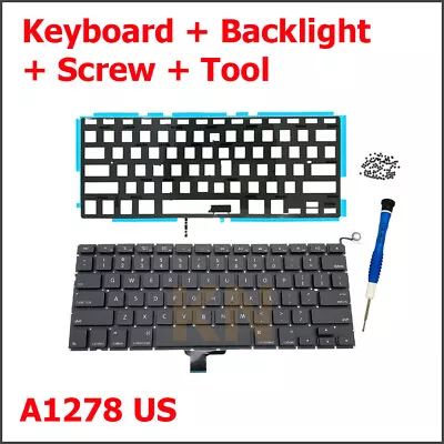 New A1278 Keyboard For Macbook Pro 13  US Keyboard + Backlight + Screw 2009-2012 • $23.05