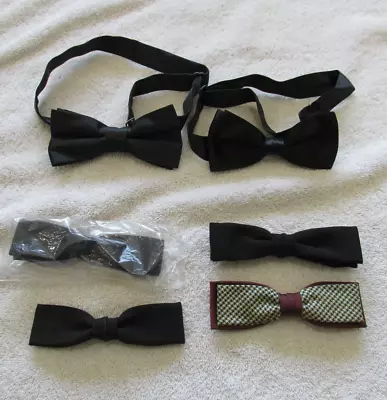 VINTAGE 5 CLIP ON BOW TIES LOT & 2 Wrap Bow Ties-7 Ties • $9.99