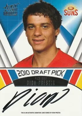 2011 ** Low #007 ** Select Afl Dion Prestia Draft Pick Signature Card Richmond • $85