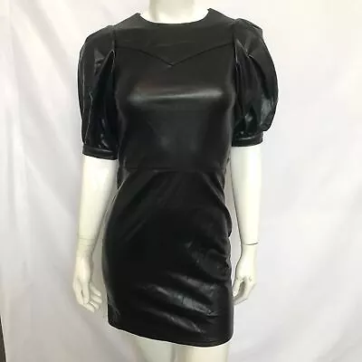 H&M Divided Women's Faux Leather Puff-Sleeve Dress Sz XS • $27.99