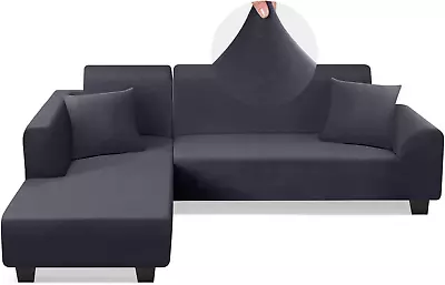 Sectional Couch Covers L Shape Sofa Covers Super Stretch 2Pcs Sofa Slipcovers Fo • $217.74