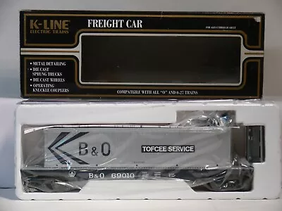 K-Line K69010 Classic O Gauge Baltimore & Ohio B & O Flatcar W/ Container • $37.50