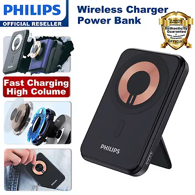 Philips Expandable Stand Power Bank Fast Wireless Charging Compact And Portable • $44.10