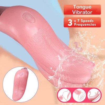 $28.95 • Buy Tongue Oral Clit Licking Sucking Vibrator G Spot Dildo Massager-Sex Toy-Women