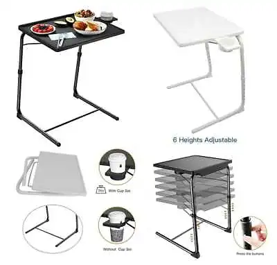 Freestanding Folding Portable Table Buddy Dinner Laptop Desk With Cup Holder • £16.45