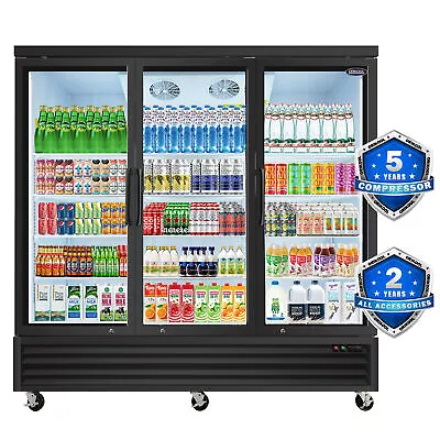 Commercial Display 3 Glass Door Merchandiser Refrigerator 81'' With LED Lighting • $3299.99